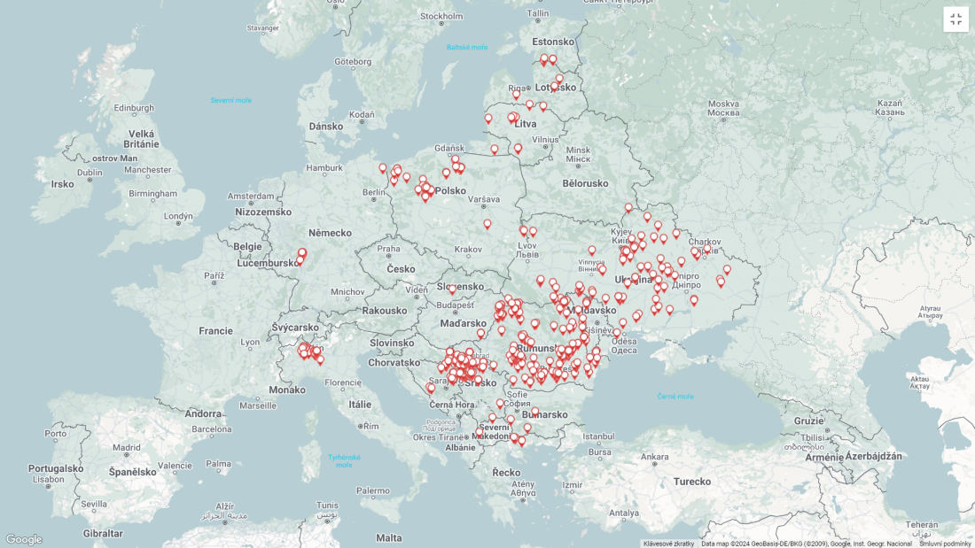 mapa č. 1 AMP u domácích prasat k 5.11.2024