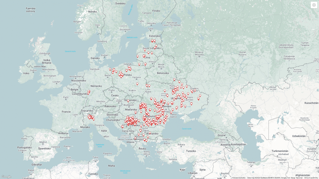 mapa č. 1 AMP u domácích prasat k 17.12.2024